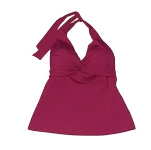 GIBSON latimer hot pink tankini swim bathing suit halter top underwire small